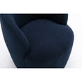 thumbnail image 6 of Jopath Swivel Accent Armchair, Barrel Chair With Black Powder Coating Metal Ring Teddy Fabric Accent Chair for Living Room Bedroom Reading Waitingroom Dark Blue, 6 of 9