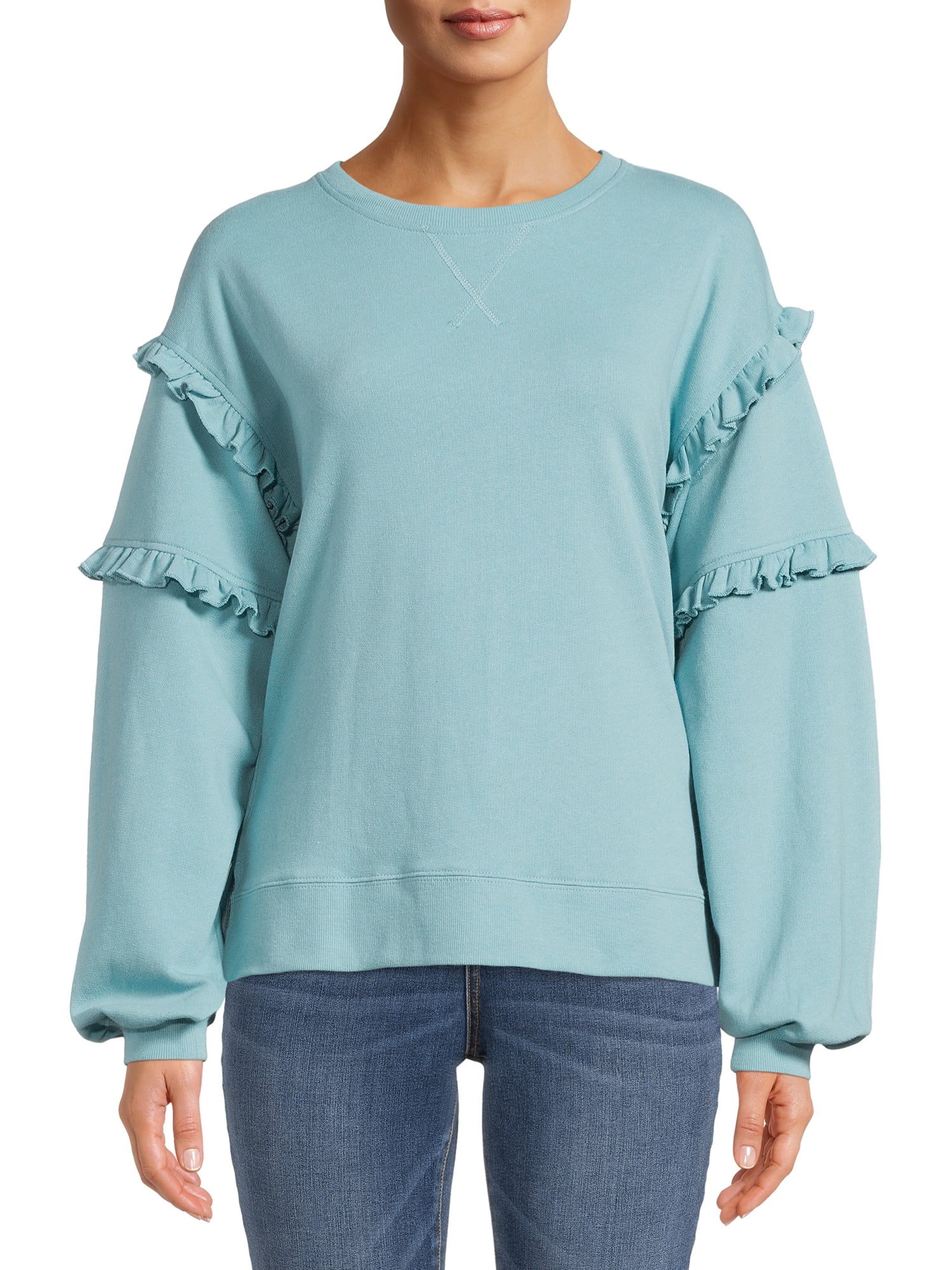 Ruffle Sleeve Sweatshirt - Walmart 