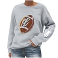 thumbnail image 3 of TaTaai Women Baseball Print Crew Neck Long Sleeve Drop Shoulder Top Hoodie Ladies Spring Autumn Daily Commute Street Wear Soft Comfortable No Fading Machine Washable Stylish Top Gift, 3 of 4