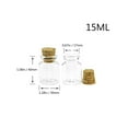 thumbnail image 2 of 15ml 30x40x17mm Mini Transparency Glass Bottles With Cork Empty Jars Crafts Clear Bottles Decorative bottle 6pcs, 2 of 5