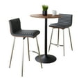 thumbnail image 5 of Pebble-Mason Swivel Counter Height Dining 3 Piece Set, Pub Table and Stools Set of 2, High Top Table Set for 2, Counter Table and Chairs Set of 2, Kitchen & Dining Room Sets (Grey), 5 of 6
