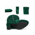 thumbnail image 3 of BLISSFUL STEP Women's Boots Faux Velvet Over The Knee Platform Round Toe Chunky Heel Boots  Green 6.5, 3 of 7