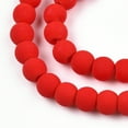 thumbnail image 2 of Opaque Glass Beads Strands Frosted Round Red 4~4.5mm Hole: 0.8mm about 97~99pcs/strand 14.76 inch~14.96 inch(37.5~38cm) DIY, 2 of 4