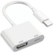 USB-C to HDMI-Compatible Adapter 4K@60Hz, Type-C Digital AV Cable for Laptop, Phone, Tablet to TV/Monitor, 100W PD Charging, Compatible with MacBook, iPhone 16, Samsung, iPad, Dell