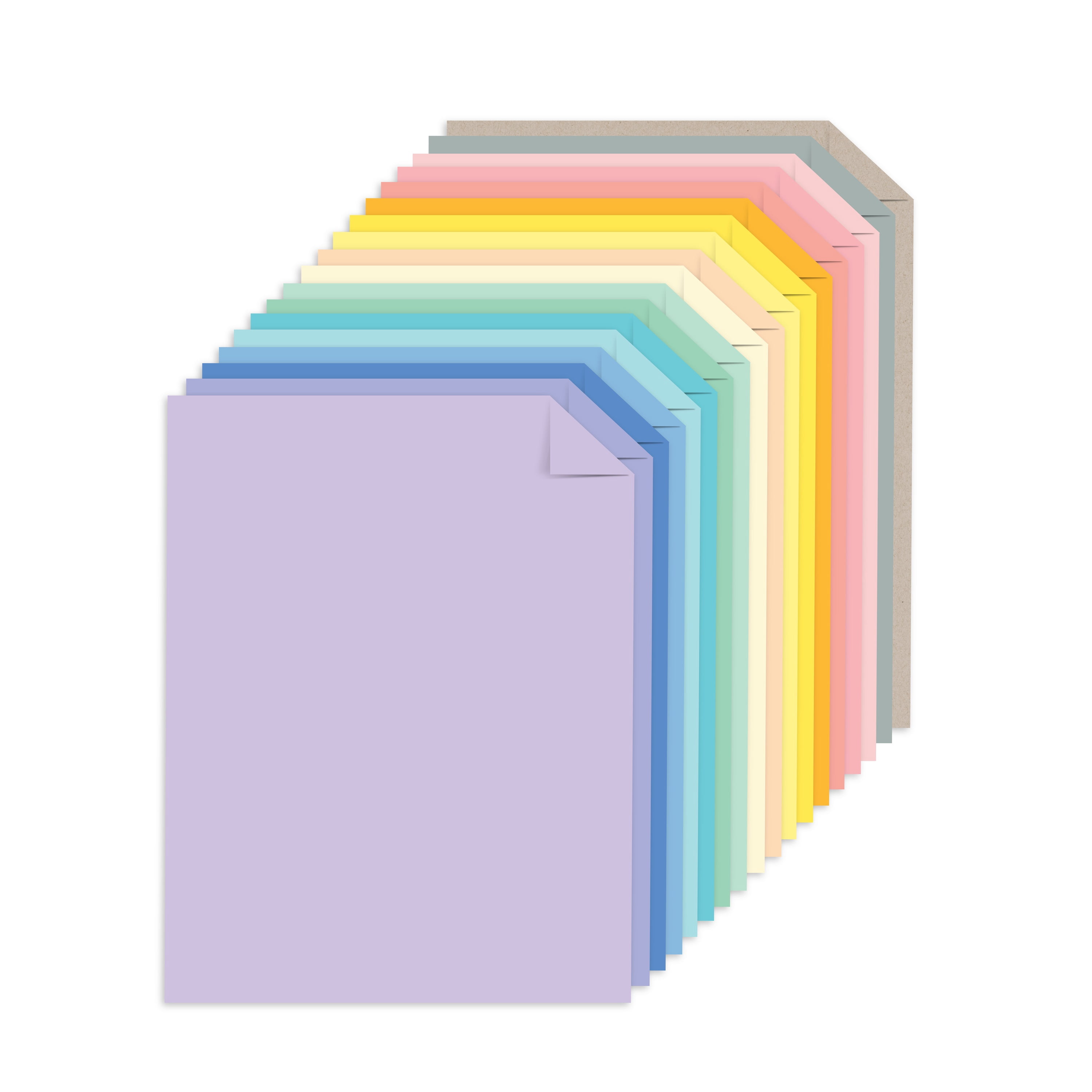 Astrodesigns Cardstock, Pastel 18-Color Starter Pack, 8.5" x 11", 65 lb./176 Gsm, 72 Sheets (91263)