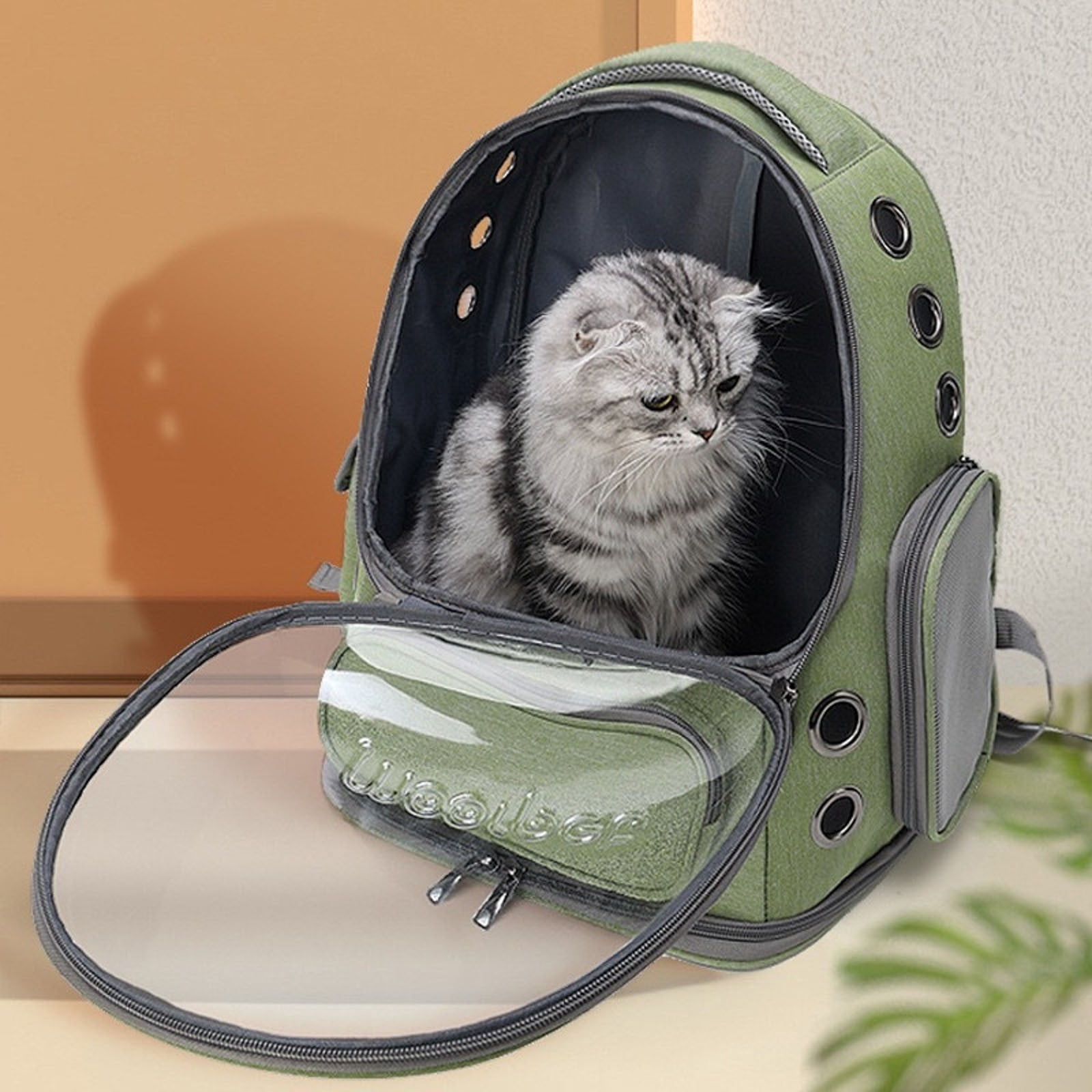 Cat Travel Backpack for Cats with Transparent Window Large Internal Space Breathable Design Ideal for Hiking Camping Outdoor Adventures
