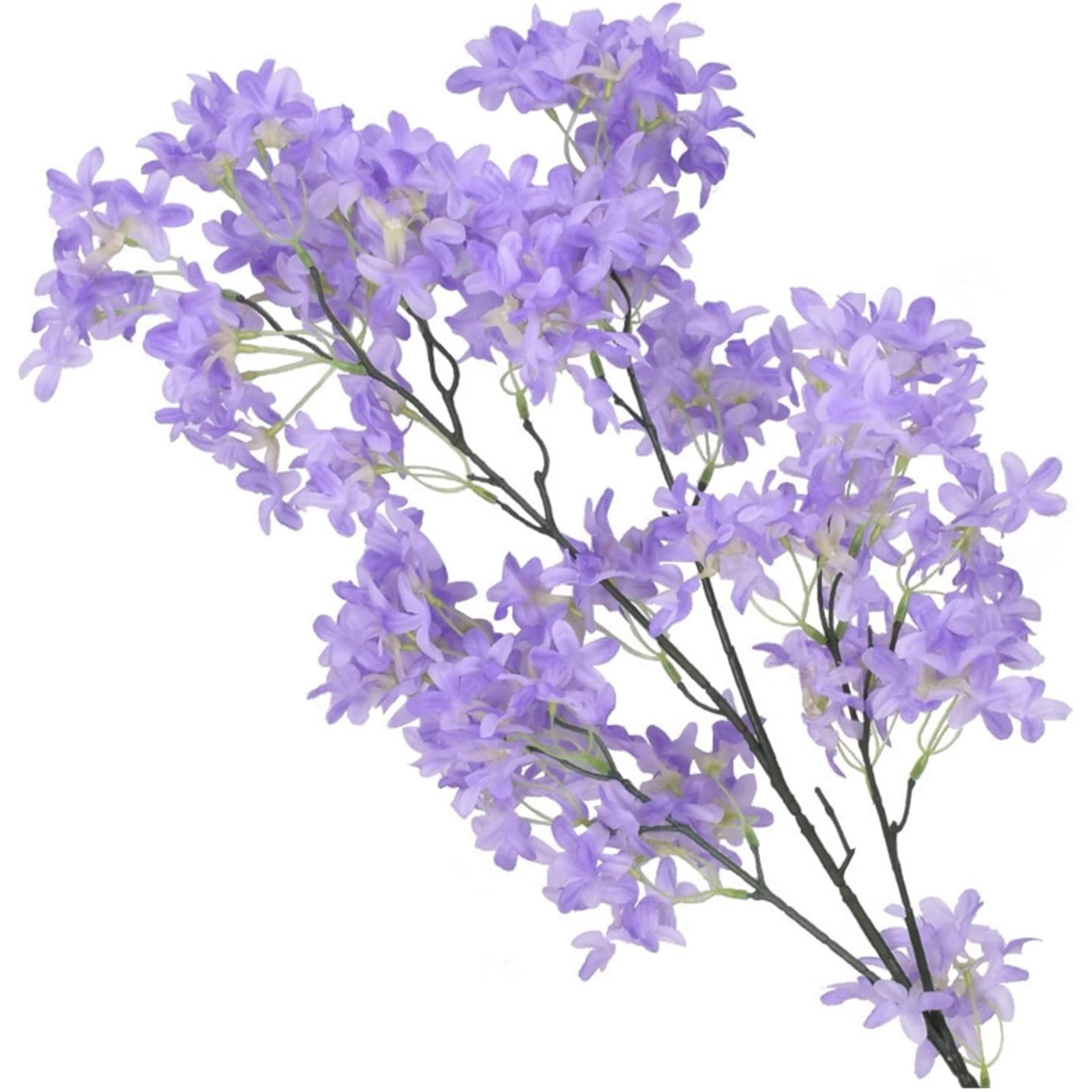 Topboutique Artificial Lilac Flowers Silk Purple Lilac Fake Flowers Stems Faux Cherry Flowers 38 inch Tall Stems Flower Arrangement for Wedding Party Home Decor, 3 Pcs Purple