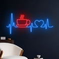 thumbnail image 2 of Handmadetneonsign Coffee Cup Heartbeat Neon Sign, Coffee Lover Wall Art Decor, Cafe Store Wall Decor, 2 of 5