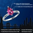 thumbnail image 2 of Gem Stone King 14K White Gold Pure Pink Mystic Topaz Solitaire Engagement Ring for Women | 1.60 Cttw | Pear Shape 9X6MM | Gemstone November Birthstone | Size 8, 2 of 6