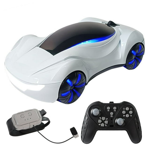 Graflsoa 2.4GHz Gesture-Controlled RC Drift Car with Dual Spray, LED Lights, Music, and One-Key Display (White, Single Battery)