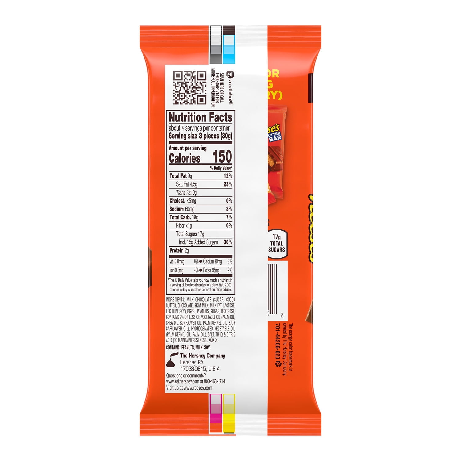 Reese's, Peanut Butter and Milk Chocolate Candy Bar, 4.25 Oz (Pack of 8)
