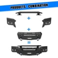 thumbnail image 3 of Silverado Front Bumper Assembly(Mid-Body Front Bumper+Side Wings+Bull Bar)For 2019-2021 Chevy Silverado 1500(EXCLUDE 2019 LD MODEL) Included Skid Plat+Decorative Frames + 2*D Ring Shackles, 3 of 14