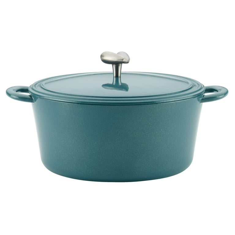 Ayesha Curry Collection Cast Iron Enamel Covered Dutch Oven, 6-Quart,  Twilight Teal 