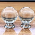 thumbnail image 5 of 2 Lamp Finials, 3CM， Threaded Base Glass Ball Lamp Finials Decorative, Finials for Lamps with Chrome Base, Transparent crystal light ball, 5 of 5