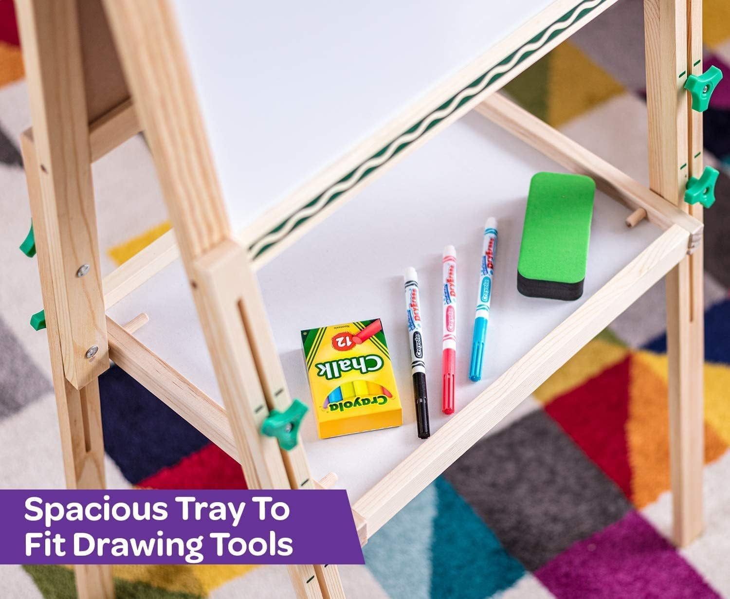 Crayola Kids Dual Sided Wooden Art Easel with Chalkboard and Dry Erase  Supplies, 1 Piece - Kroger