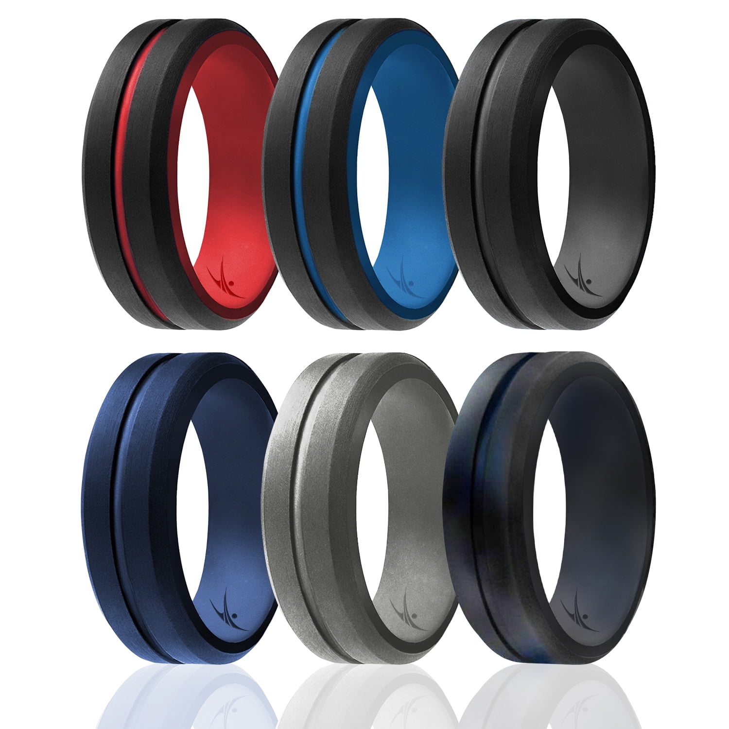 ROQ ROQ Silicone Rings for Men 6 Pack of Silicone Rubber Bands Duo