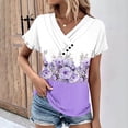 thumbnail image 2 of Ruimatai Summer Tops for Women Casual Women's V-Neck Fashion Short-Sleeved Spring And Summer Top, 2 of 5