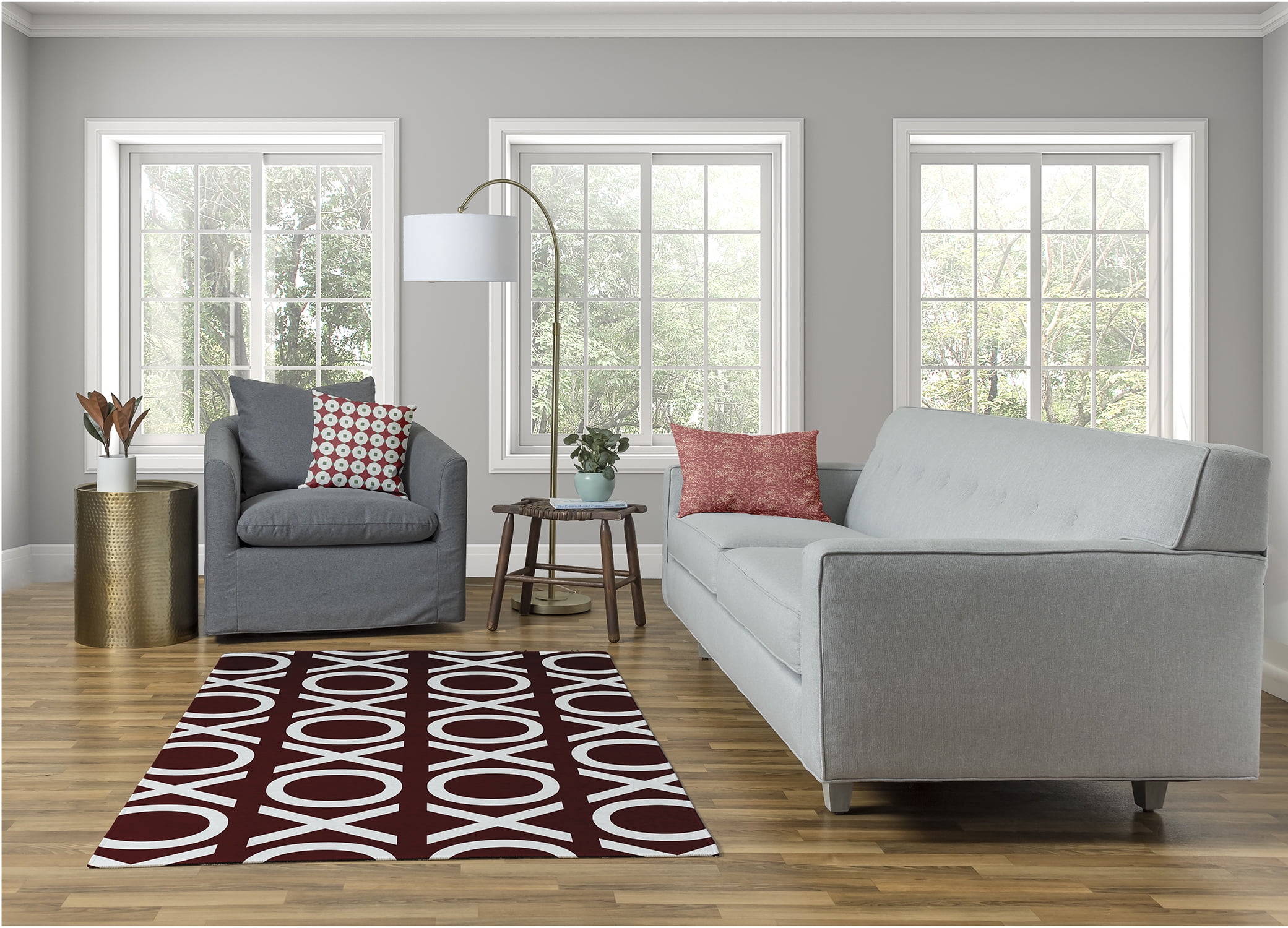Simply Daisy Valentines Day Graphic Prints Area Rug, 4' x 6'