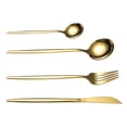 thumbnail image 2 of Cutlery Knife Fork Spoon, Gold Cutlery Knife Stainless Steel Modern Rugged  for Restaurant for Kitchen, 2 of 8