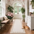 thumbnail image 3 of Nanan 2'x6' Scalloped Runner rug Solid Minimalism Carpet, Washable Rug Non-Slip Low-Pile Indoor Mat for Hallway Bedroom Kitchen, Beige, 3 of 6