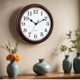thumbnail image 3 of 12 Inch Wall Clock Battery Operated Silent Non-Ticking Analog Wall Clock Vintage Retro Rustic Style Decorative for Living Room Kitchen Home Office(Bronze), 3 of 7