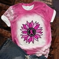 thumbnail image 2 of Luxalzxs Breast Cancer Awareness Shirts Women Pink Ribbon October Cancer Fighter T-Shirt Short Sleeve Round Neck Blouse Tops, 2 of 5