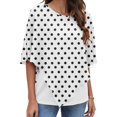 thumbnail image 4 of Camisas de mujer Camisetas sin mangas estampadas con gasa Manga corta Mantón fluido Blusas de túnica de doble capa Fridja  nalpqowj27714, 4 of 9