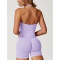 thumbnail image 3 of IDOPIP Workout Sets for Women 2 Piece Seamless Impact Longline Strappy Halter Sports Bra Tank Top Scrunch Butt High Waist Biker Shorts Gym Set Yoga Outfit, 3 of 7