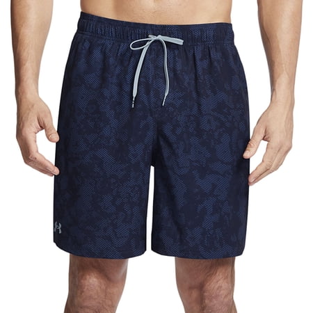 Men's Under Armour 6" Printed Compression Swim Trunks Color: Midnight Navy Size: S