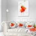 thumbnail image 3 of Designart Red Rose Watercolor Illustration - Floral Throw Pillow - 12x20, 3 of 5