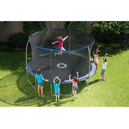 Bounce Pro 14-Foot Trampoline, with Electronic Shooter Laser Game, Dark Blue