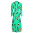 thumbnail image 6 of 2024 Cartoon Ice Cream Casual Dress Foodie Aesthetic Dresses Long Sleeve Trendy Chiffon Dress Womens V Neck Pattern Oversized Clothes, 6 of 7