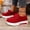 Red, variant on YOUYEDIAN Loafers for Women Fall Winter Versatile Comfortable Platform Heel Flats Square Toe Fashion Strap Design Slip On Shoes