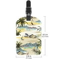 thumbnail image 6 of Square 2Pack PU Leather Beach Palm Cruise Luggage Tag with Privacy Cover and Name ID Tag for Travel Handbags Backpacks Luggage Tags, 6 of 6