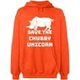 thumbnail image 2 of OXI Hoodie Sweatshirt - Save The Chubby Unicorn, Basic Casual Hoodie for Men's and Women Fleece Hoodie Long Sleeve - Orange 2X-Large, 2 of 3