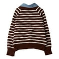 thumbnail image 5 of Karight Womens Striped Cable Knit Sweater Fall Long Sleeve Crew Neck Pullover Tops Winter Fashion Clothes Winter Outfits, 5 of 8
