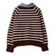 thumbnail image 5 of HongQid Womens Striped Sweater Shirts Lapel V Neck Long Sleeve Strip Knit Pullover Casual Layer Top Jumper Y2K Shirt, 5 of 8