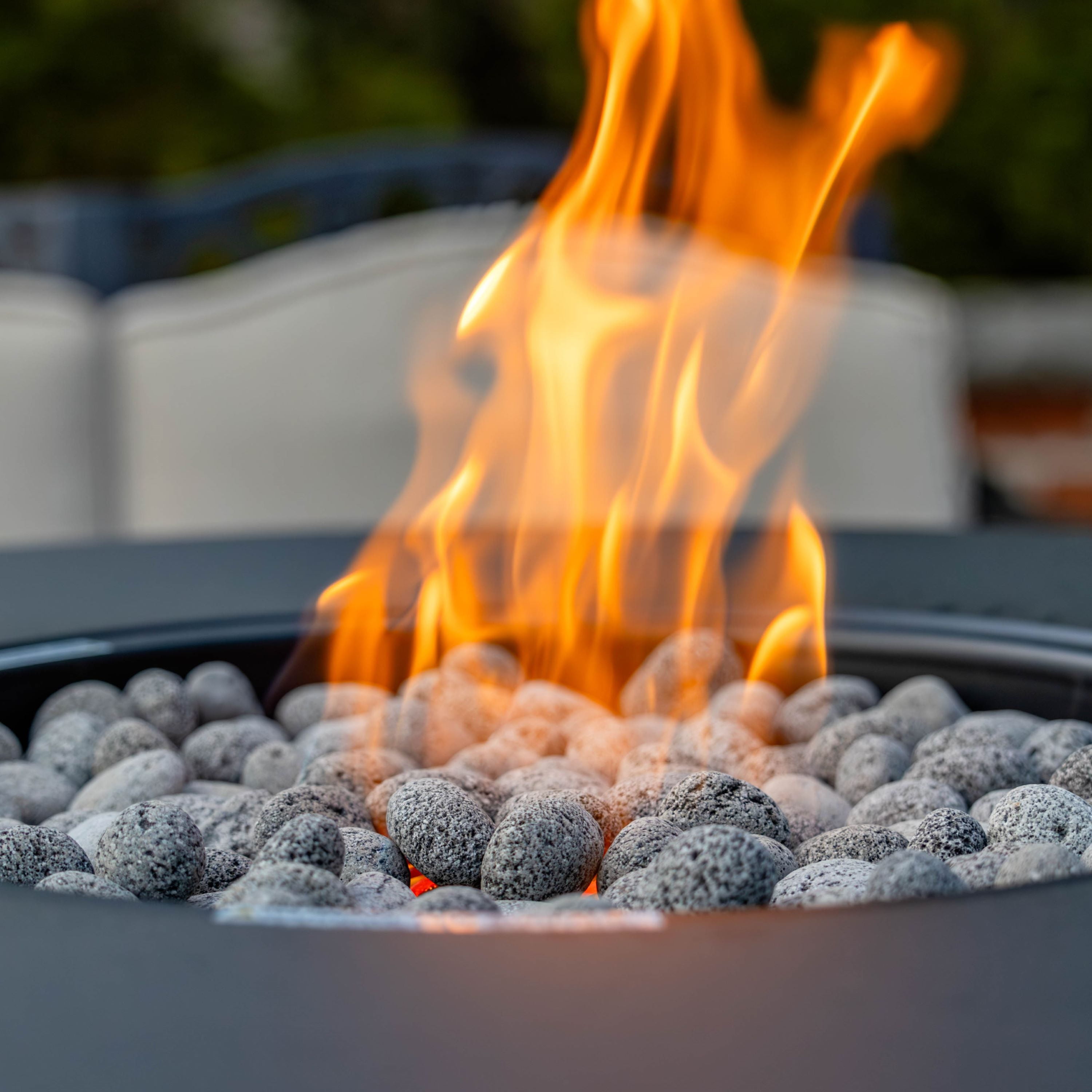 TIKI Customizable Propane Fire Pit – 40,000 BTU, 28.5" Outdoor Gas Fire Pit with Burner Cover & Lava Rocks – Modern Black Fire Pit for Backyard & Outdoor Spaces