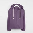 thumbnail image 6 of BiZtdJrK Women's Athletic Hoodies Long Sleeve Drawstring Sweatshirts Lightweight Casual Workout Pullover Tops Purple XL, 6 of 7