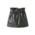 thumbnail image 3 of Dewadbow Autumn Winter Kids Girls A-Line Leather Skirts Toddler Infant High Waist Midi Skirt with Pockets, 3 of 6