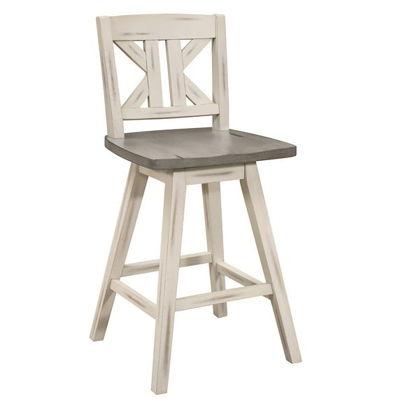 Lexicon Amsonia 23.5"H Counter Dining Chair in Distressed Gray/White (Set of 2)