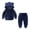 Navy, variant on Toddler Boys Girls Velvet Hoodie Sweatpants Outfits Set