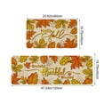 thumbnail image 3 of IMossad Fall Pumpkin Maple Leaf Floor Mat Set of 2, Polyester Non-Slip Decorative Carpets, 15.7x23.6in and 15.7x47in, Halloween Thanksgiving Porch Bathroom Kitchen Entrance Rug, 3 of 6
