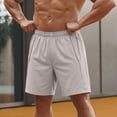 thumbnail image 2 of FUZHIQ Men's Linen Casual Shorts Elastic Waist Solid Sweatpants Shorts Comfortable Walking Summer Shorts Solid Splice Pocket,XXXL, 2 of 6