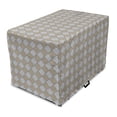 thumbnail image 1 of Neutral Color Dog Crate Cover, Geometric Modern Illustration of Bicolour Contemporary Squares Print, Easy to Use Pet Kennel Cover for Dogs, 35" x 23" x 27", Dimgray Tan White, by Ambesonne, 1 of 6