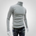thumbnail image 3 of Bobasndm Long Sleeve Turtleneck Men Pullover Soft Solid Color Stretchy Knitted Shirt for Autumn Winter, 3 of 9