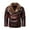 Wine, variant on IROINNID Men's Faux Leather V-Neck Notch Lapel Long Sleeve Solid Color Loose Autumn And Winter Fleece Jacket
