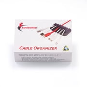 Desktop Cable Organizer, Weighted, Eco-Friendly Silicone, No Bad Smell, Bundled with 4 Reusable Cable Ties (White)