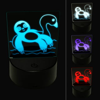 Sniggle Sloth Bearded Dragon Lazy Lizard 3D Illusion LED Night Light Sign  Nightstand Desk Lamp 