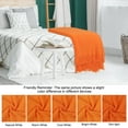 thumbnail image 4 of PiccoCasa Decorative Fringe Throw Blanket for Couch Bed Sofa Acrylic Knit Woven Blanket 50"x60" Orange, 4 of 6